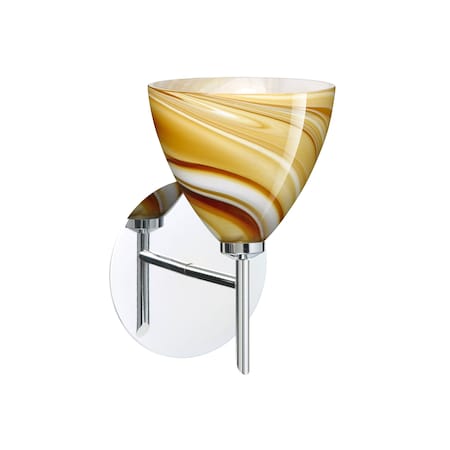 Besa Lighting Mia Mini Sconce, Honey, Chrome Finish, 1x5W LED 1SW-1779HN-LED-CR